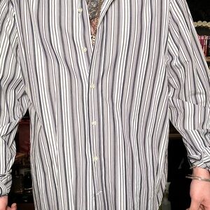 CH Carolina Herrera Striped Button Down Shirt Mens 15.5 / Medium Cotton Portugal
